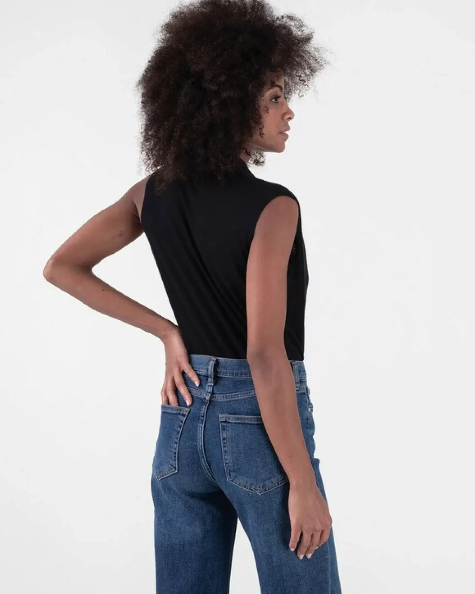 Kujten Body>Cashmere Sleevesless Bodysuit Noir