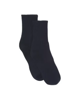 Kujten Socks & Leg Warmers>Cashmere Socks, 4-Threads Bleu Marine Fonce