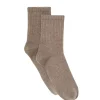 Kujten Socks & Leg Warmers>Cashmere Socks, 4-Threads Beige Taupe