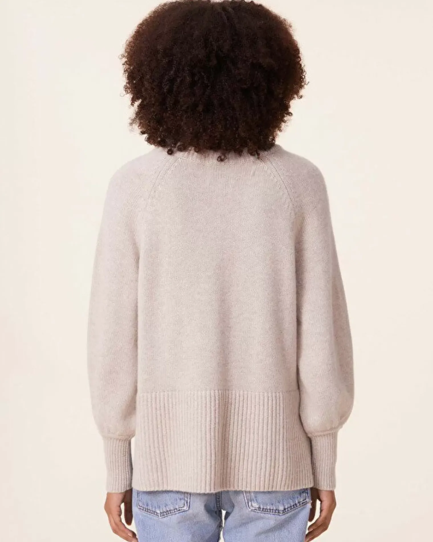 Kujten Sweaters & Sweatshirts>Cashmere Sweater Balloon Sleeves, 8-Threads Avoine