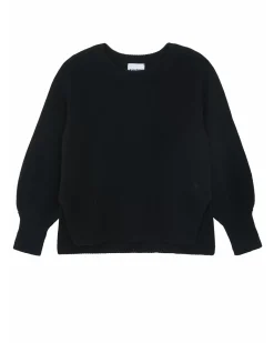 Kujten Sweaters & Sweatshirts>Cashmere Sweater Balloon Sleeves, 8-Threads Noir