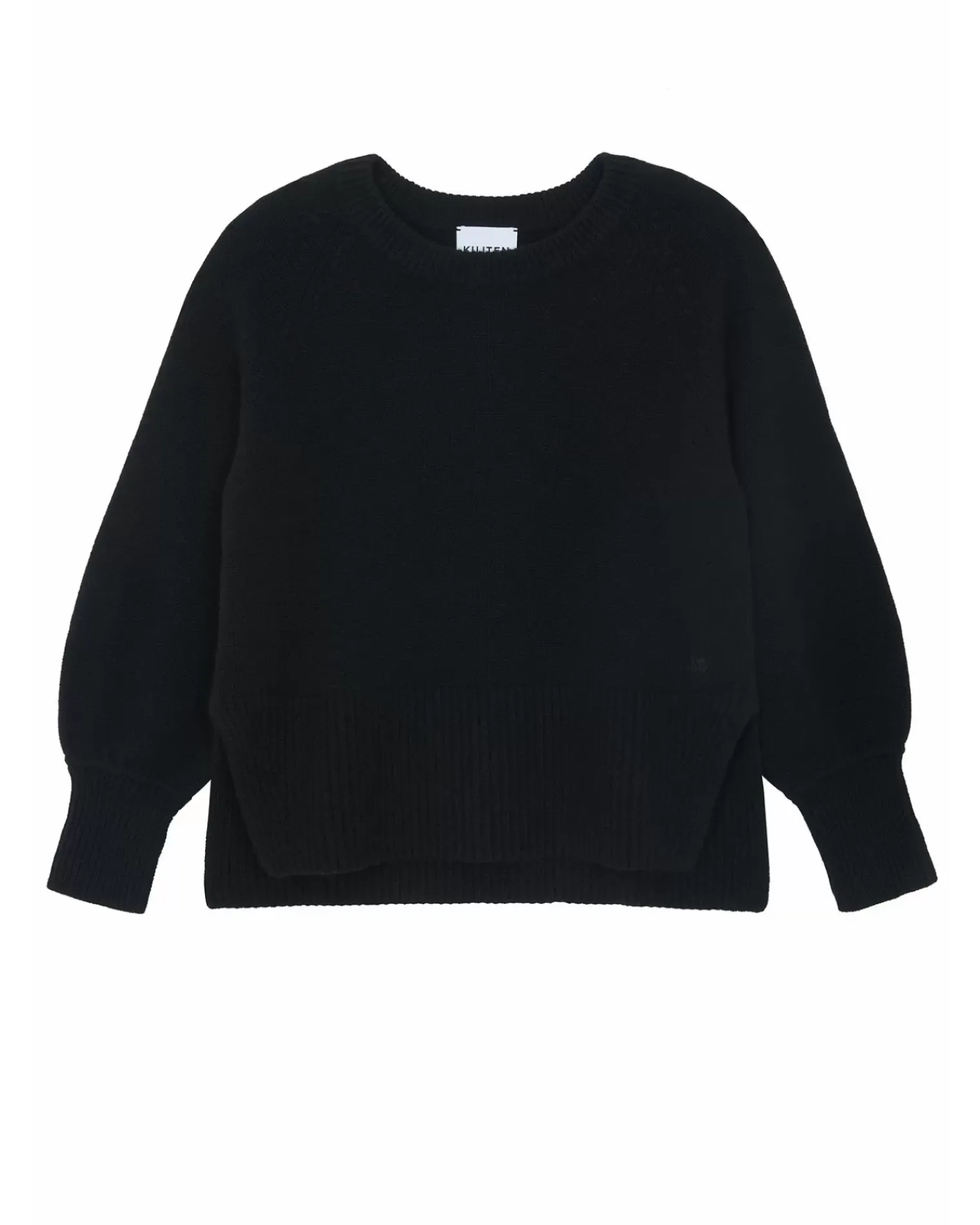 Kujten Sweaters & Sweatshirts>Cashmere Sweater Balloon Sleeves, 8-Threads Noir