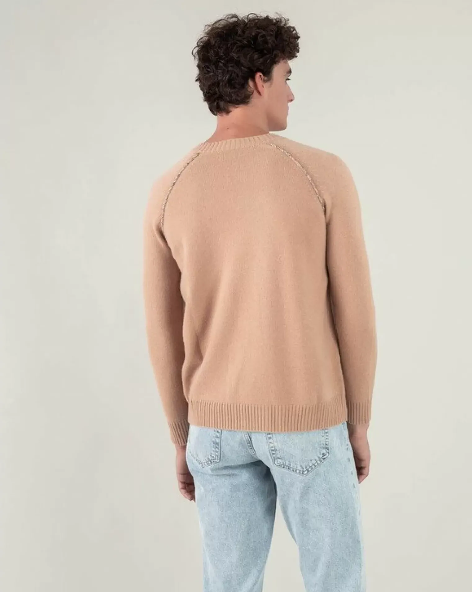 Kujten Sweaters & Sweatshirts>Cashmere Sweater Plain Raglan Detail Camel