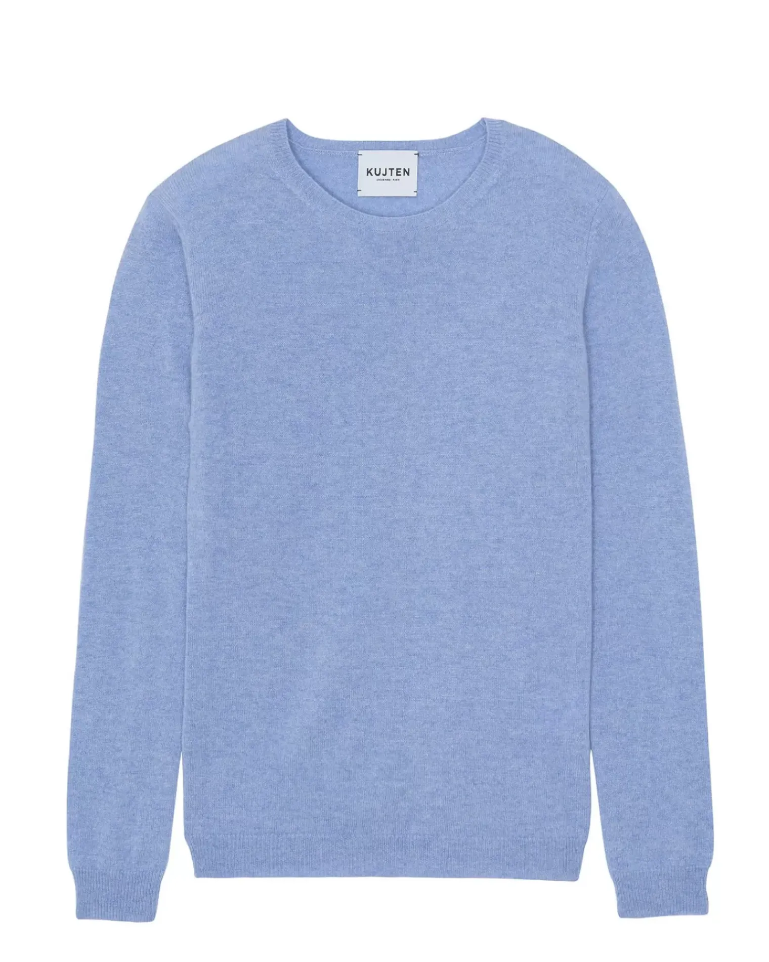 Kujten Sweaters & Sweatshirts>Cashmere Sweater Round Neck Women Basic, 2-Threads Bleu Jeans