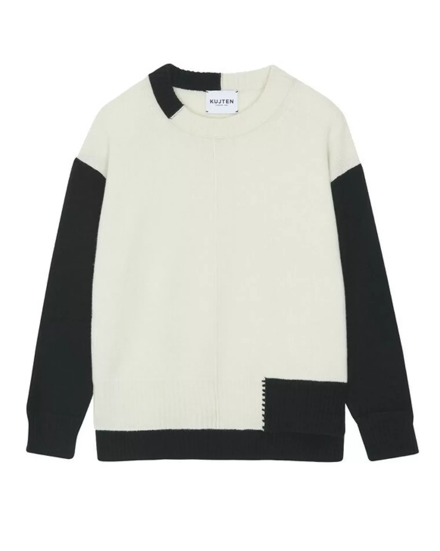 Kujten Sweaters & Sweatshirts>Cashmere Sweater Round Neck Long Sleeves Blanc Vintage