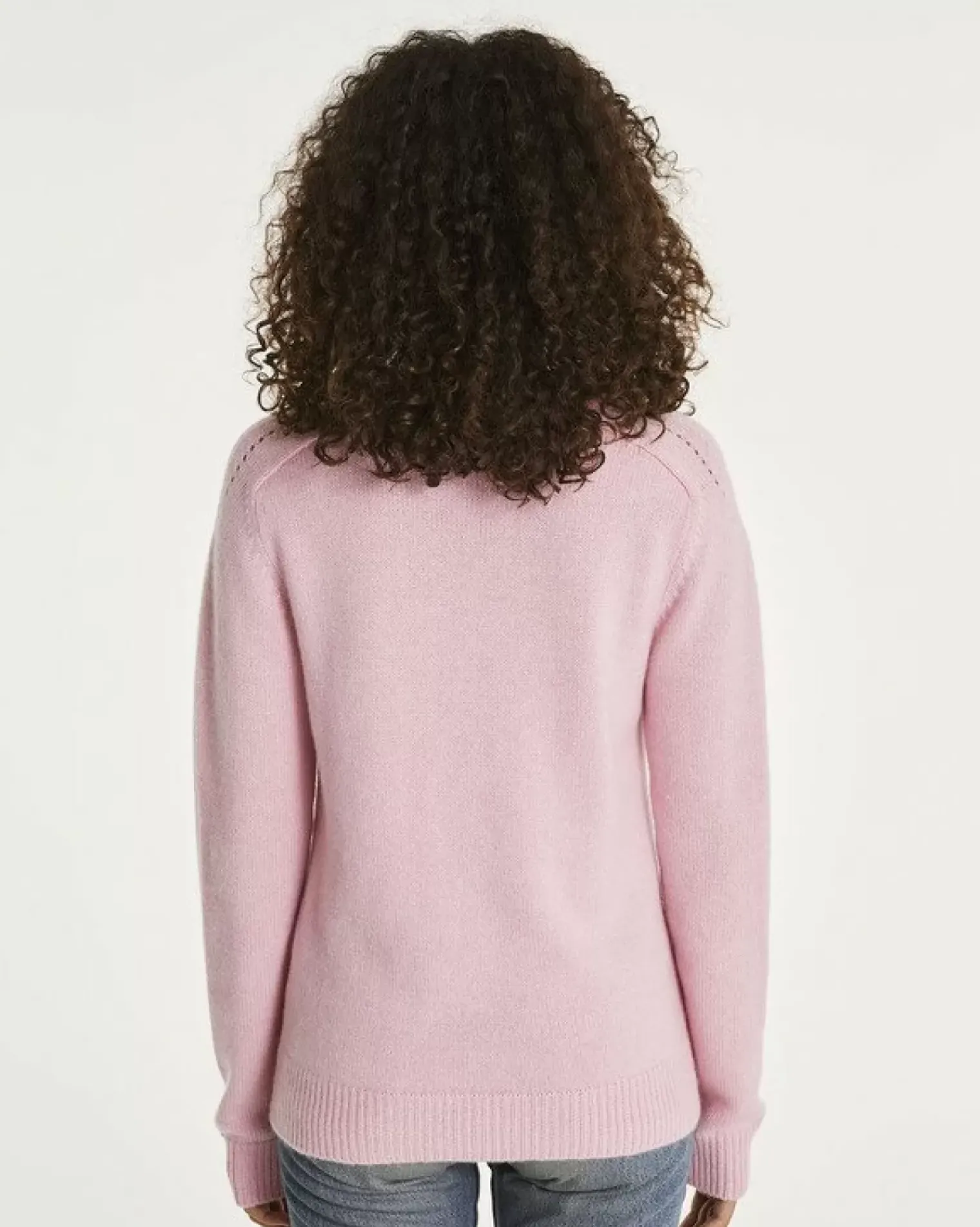 Kujten Sweaters & Sweatshirts>Cashmere Sweater Round Neck Long Sleeves Candy Pink