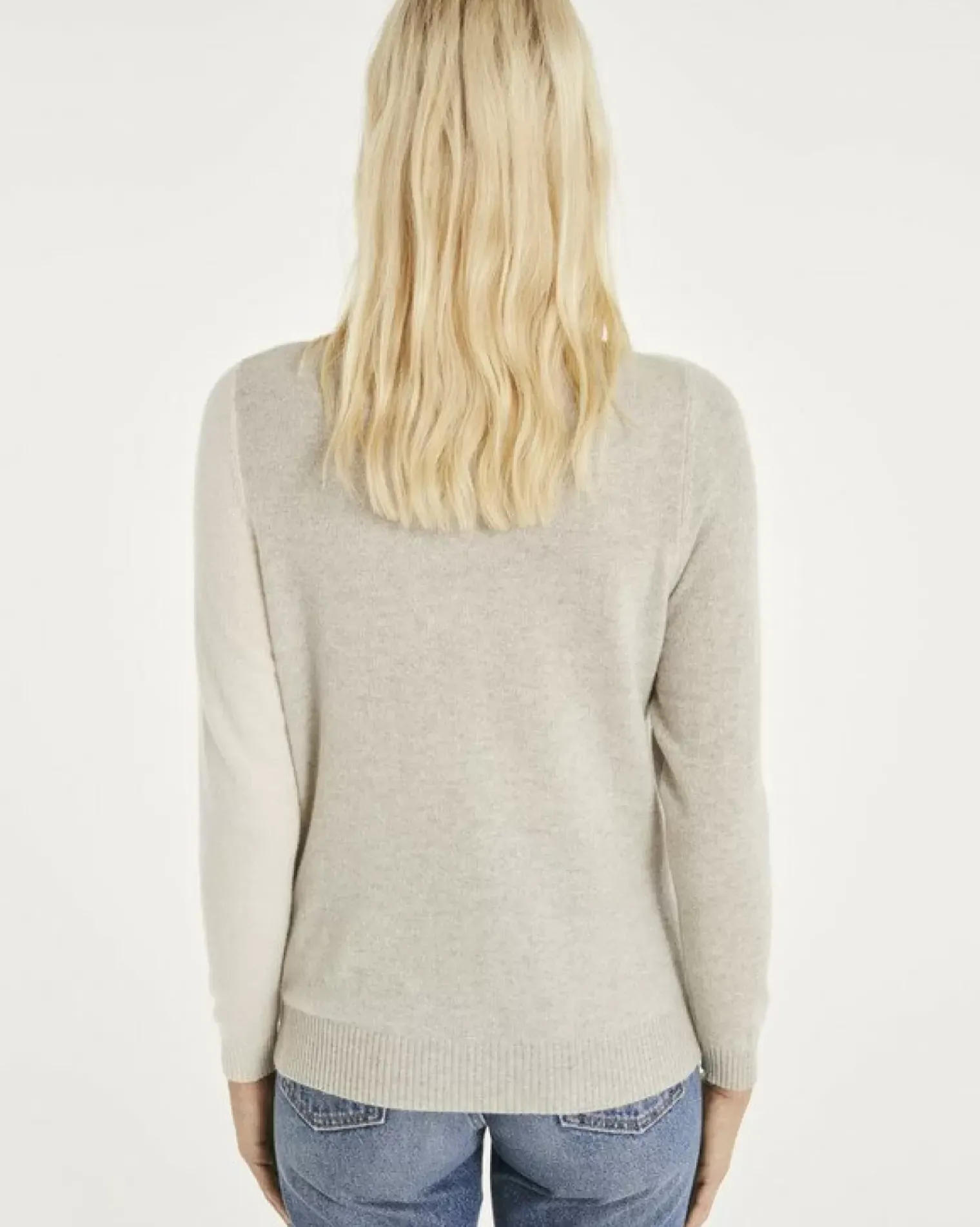 Kujten Sweaters & Sweatshirts>Cashmere Sweater Round Neck Long Sleeves Gris Bouleau