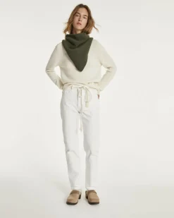 Kujten Sweaters & Sweatshirts>Cashmere Sweater Round Neck Long Sleeves Blanc