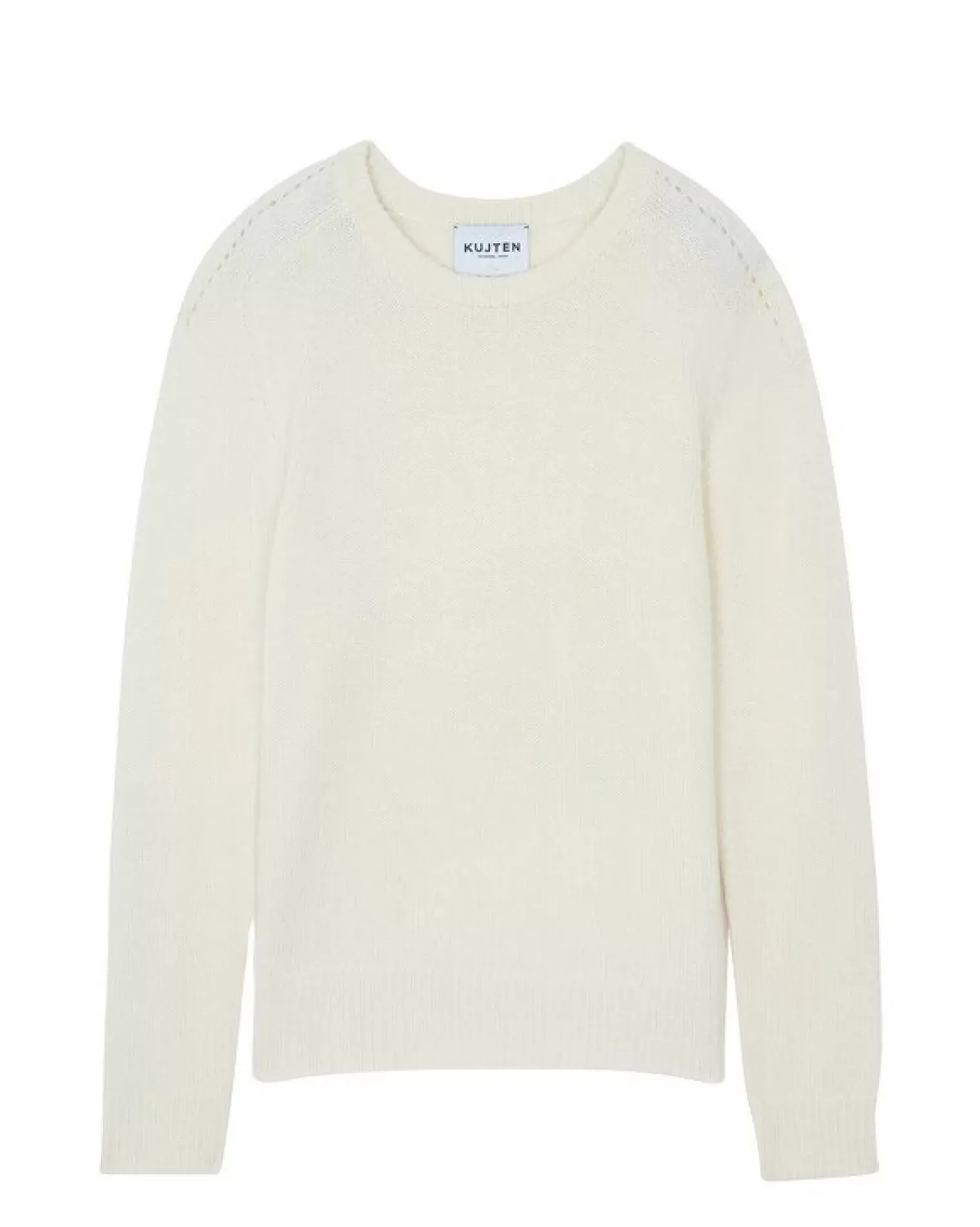 Kujten Sweaters & Sweatshirts>Cashmere Sweater Round Neck Long Sleeves Blanc