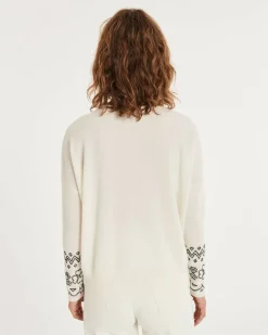 Kujten Sweaters & Sweatshirts>Cashmere Sweater Round Neck Long Sleeves Blanc