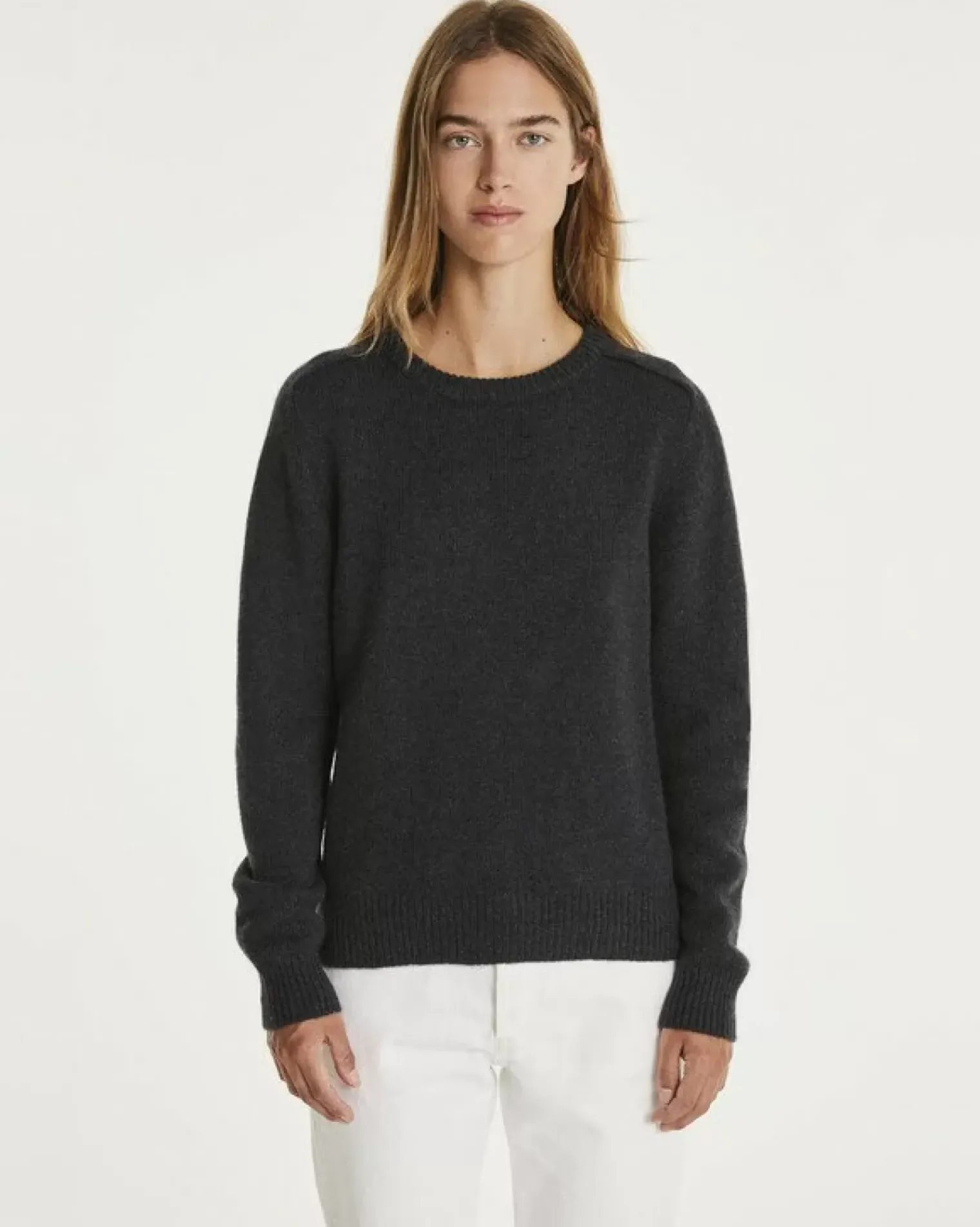 Kujten Sweaters & Sweatshirts>Cashmere Sweater Round Neck Long Sleeves Ocean