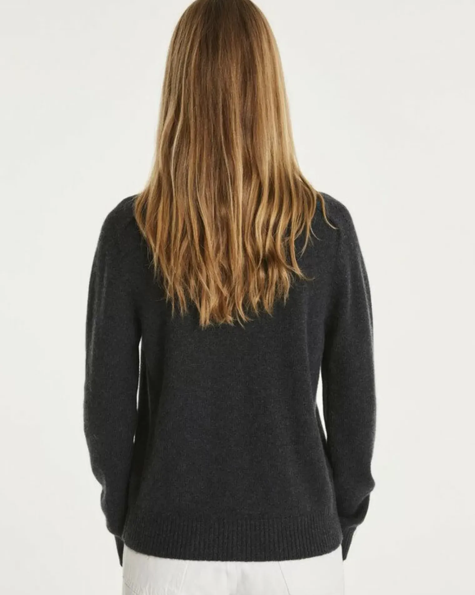 Kujten Sweaters & Sweatshirts>Cashmere Sweater Round Neck Long Sleeves Ocean