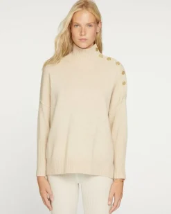Kujten Sweaters & Sweatshirts>Cashmere Sweater With Gold Buttons Organique