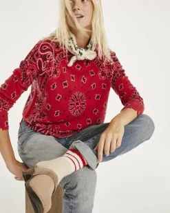 Kujten Sweaters & Sweatshirts>Cashmere Sweater With Round Neck, 2-Threads Rouge