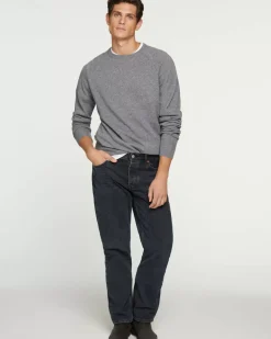 Kujten Sweaters & Sweatshirts>Cashmere Sweatshirt With Contrast Seams Gris Flanelle