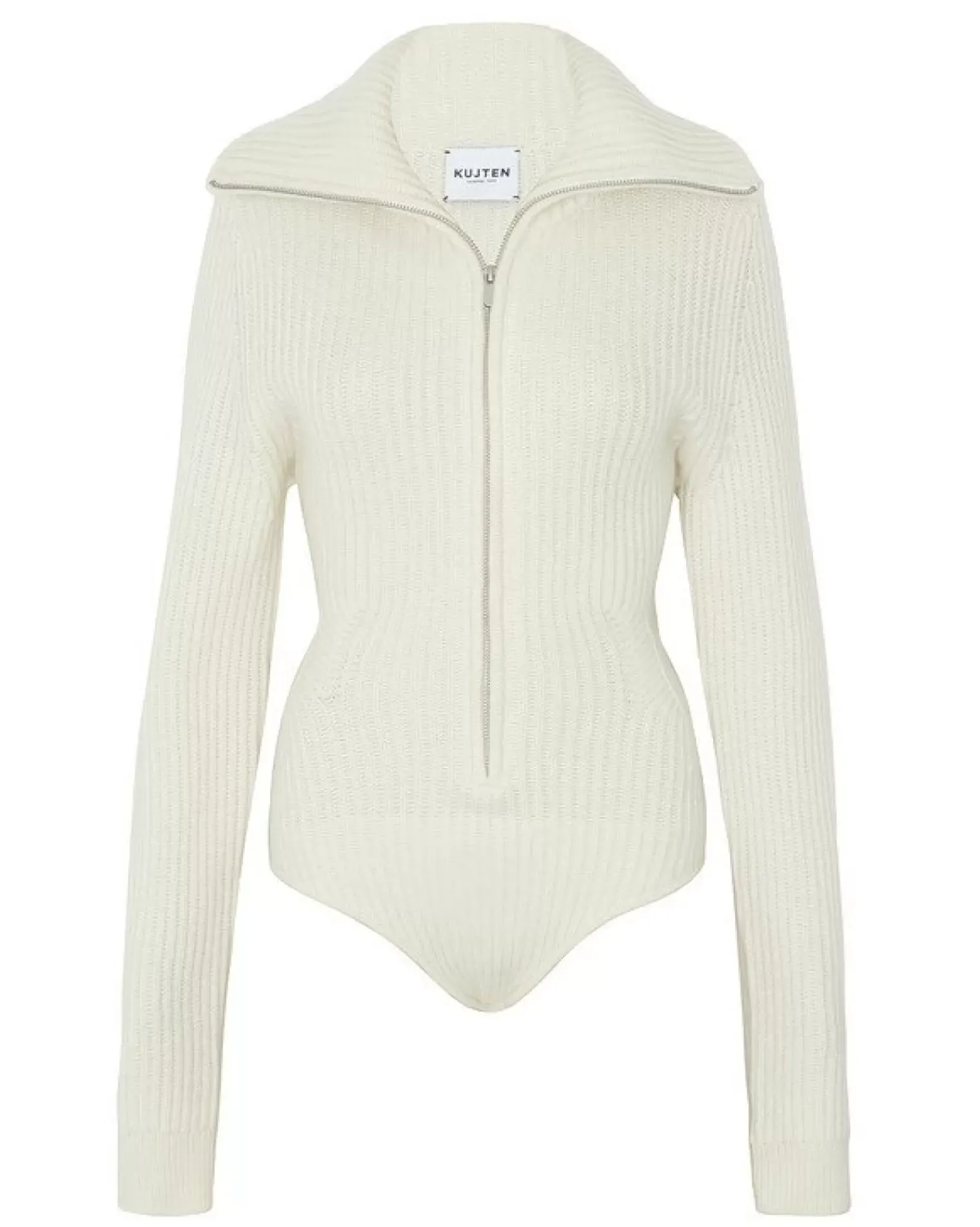 Kujten Body>Cashmere Truck Collar Bodysuit Blanc Vintage