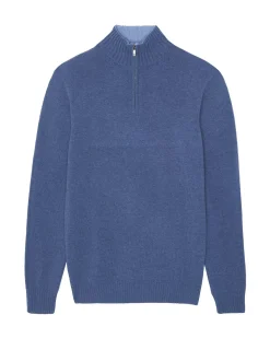 Kujten Sweaters & Sweatshirts>Cashmere Turtleneck Sweater, 4-Threads Bleu Denim