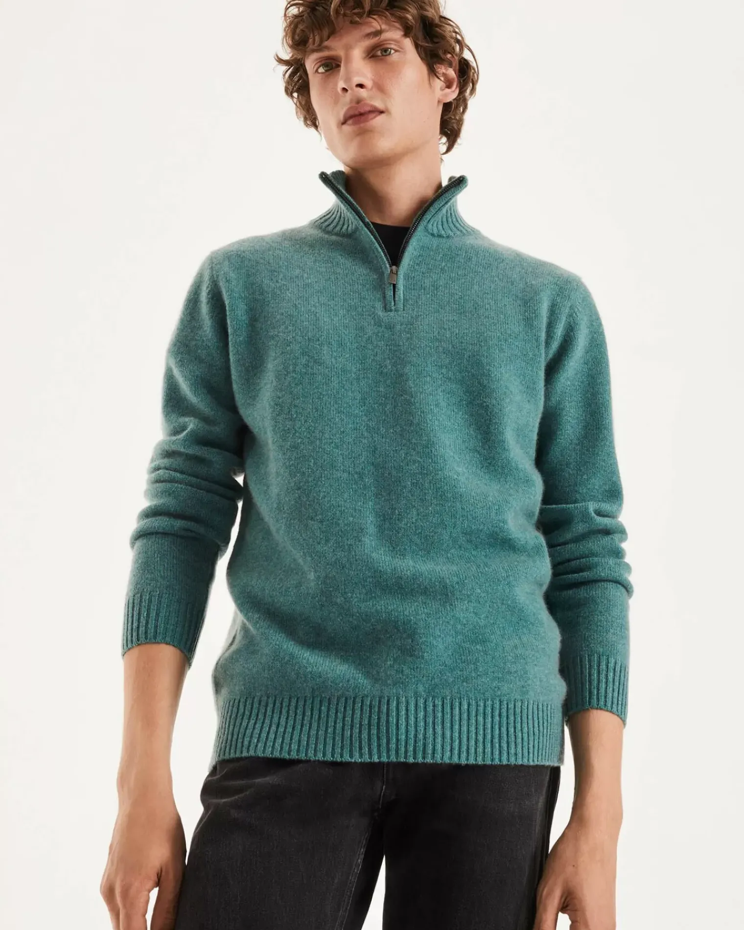 Kujten Sweaters & Sweatshirts>Cashmere Turtleneck Sweater Vert Chine