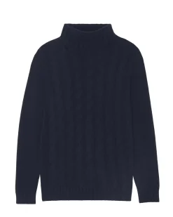 Kujten Sweaters & Sweatshirts>Cashmere Turtleneck Sweater Bleu Marine Fonce