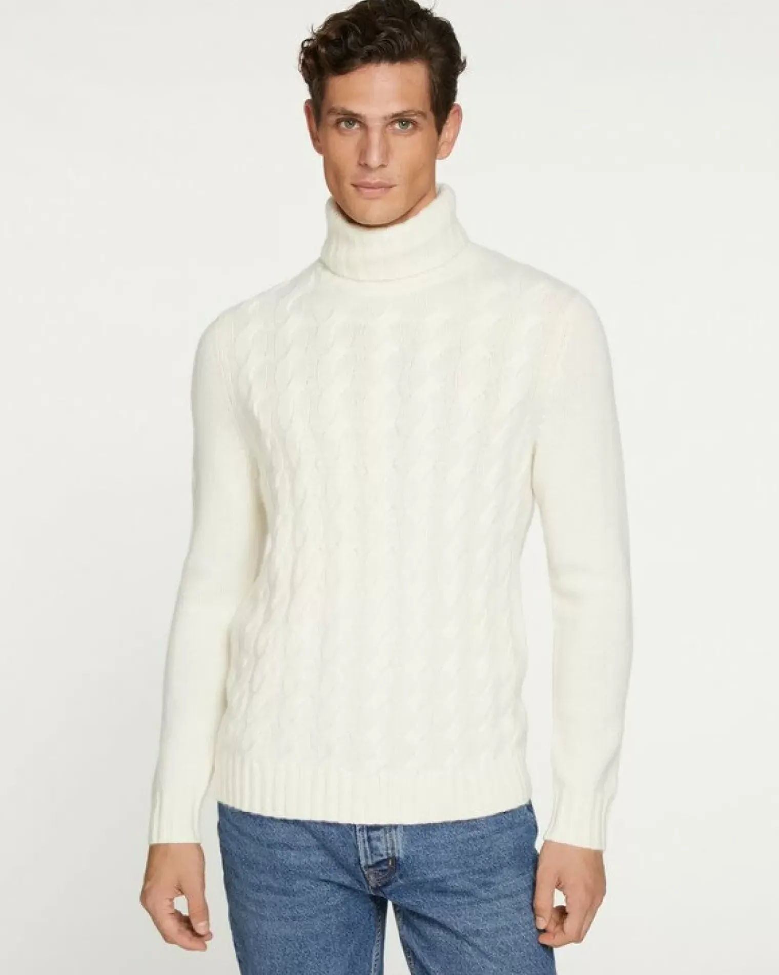 Kujten Sweaters & Sweatshirts>Cashmere Turtleneck Sweater Blanc