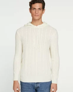 Kujten Hoodies>Cashmere Twisted Hoodie Blanc