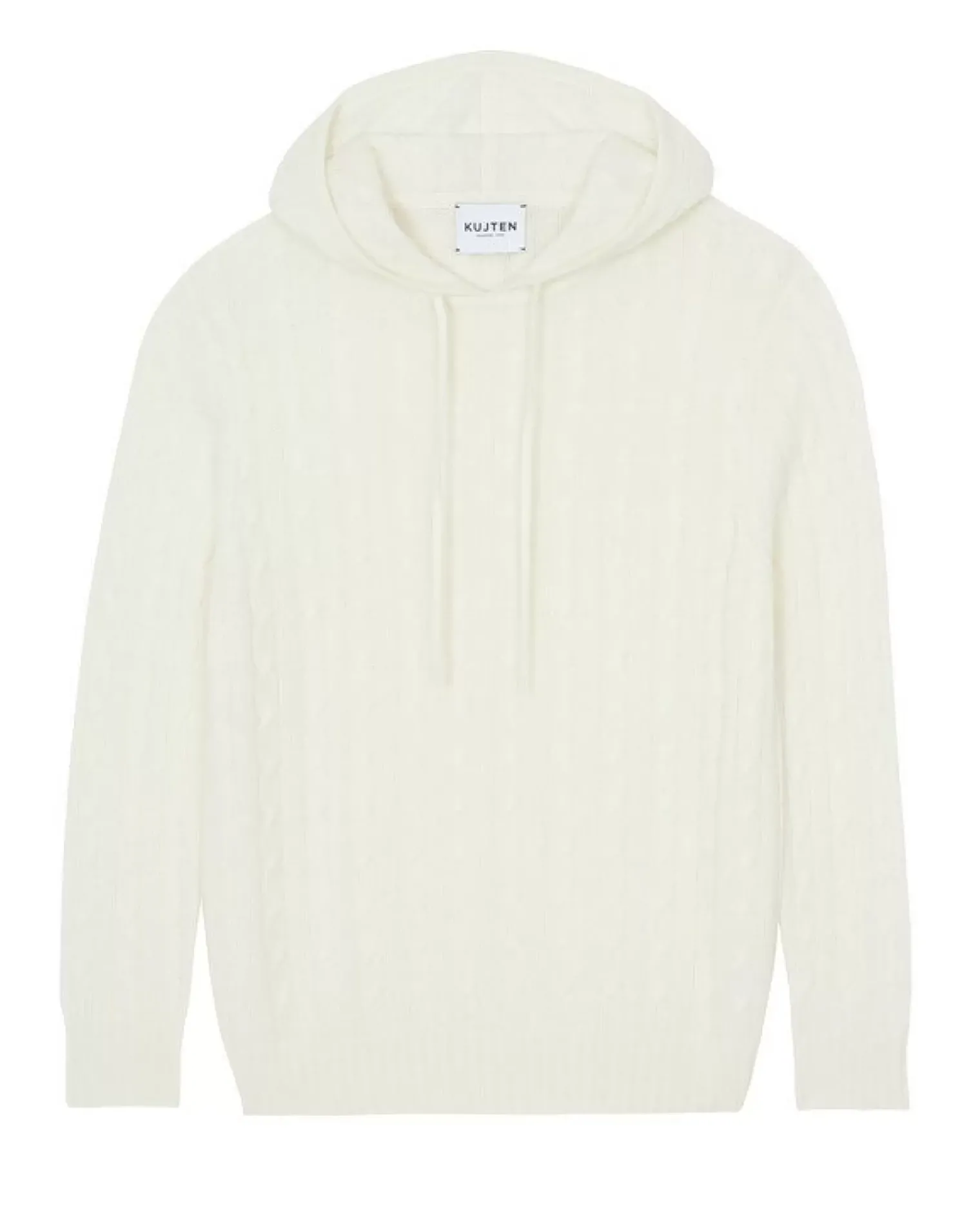 Kujten Hoodies>Cashmere Twisted Hoodie Blanc