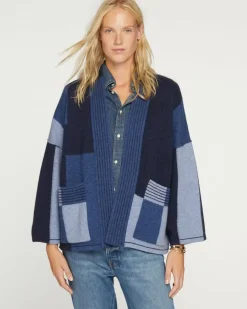 Kujten Jackets & Vests>Cashmere Vest Kimono Bleu Jeans