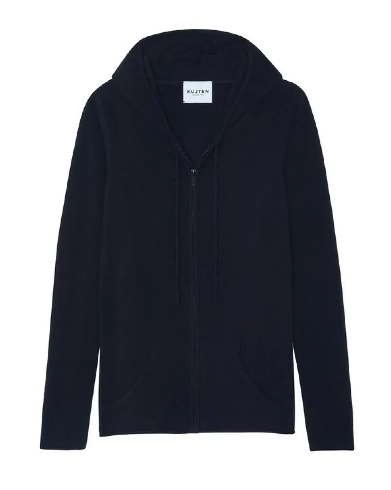 Kujten Hoodies>Cashmere Zipped Hooded Jacket Bleu Marine Fonce