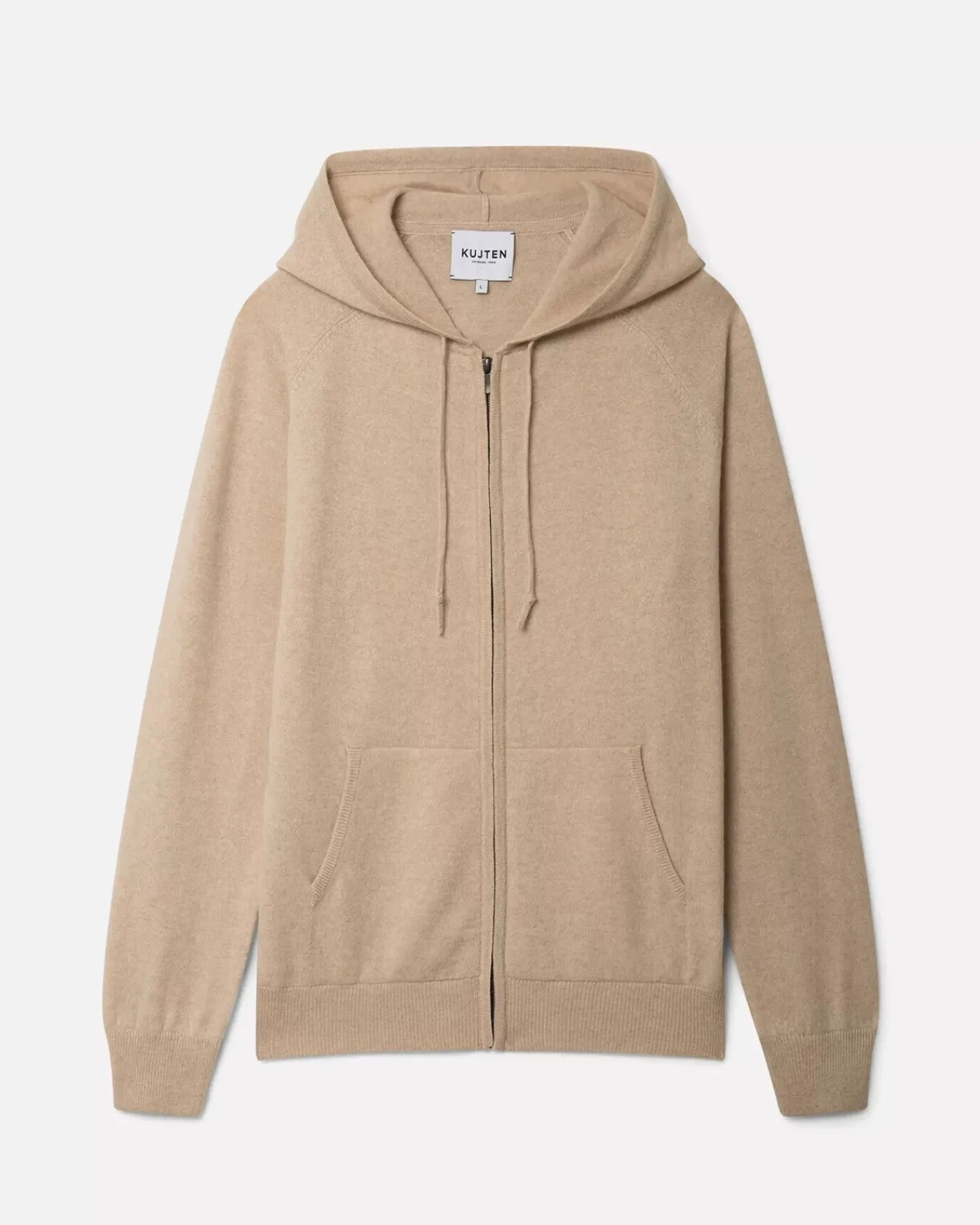 Kujten Hoodies>Cashmere Zipped Hooded Jacket Organique