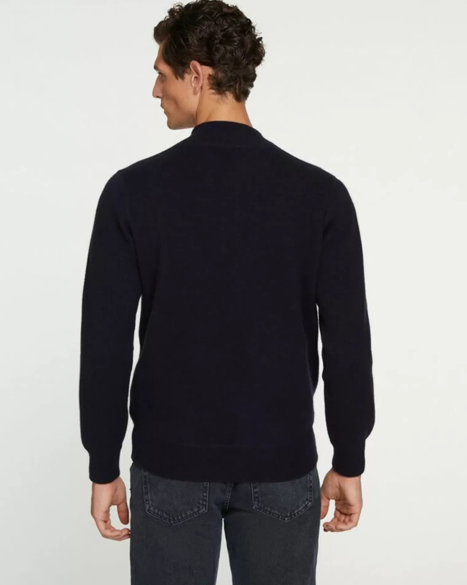 Kujten Coats>Cashmere Zipped Jacket, 2-Threads Bleu Marine Fonce