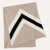 Kujten Scarves & Snoods>Chevron Pattern Cashmere Scarf Beige Chine
