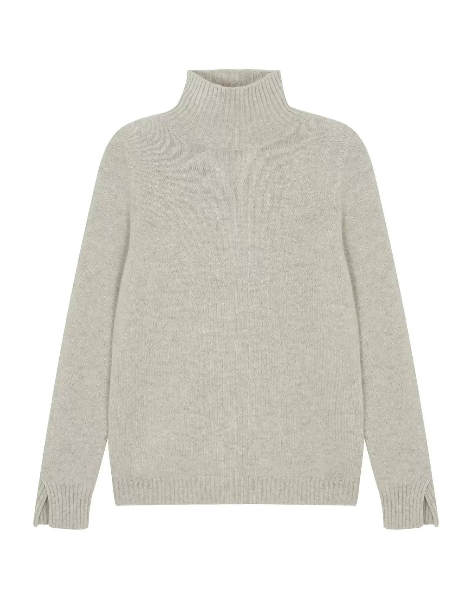 Kujten Sweaters & Sweatshirts>Chimney Neck Cashmere Sweater, 4-Threads Avoine