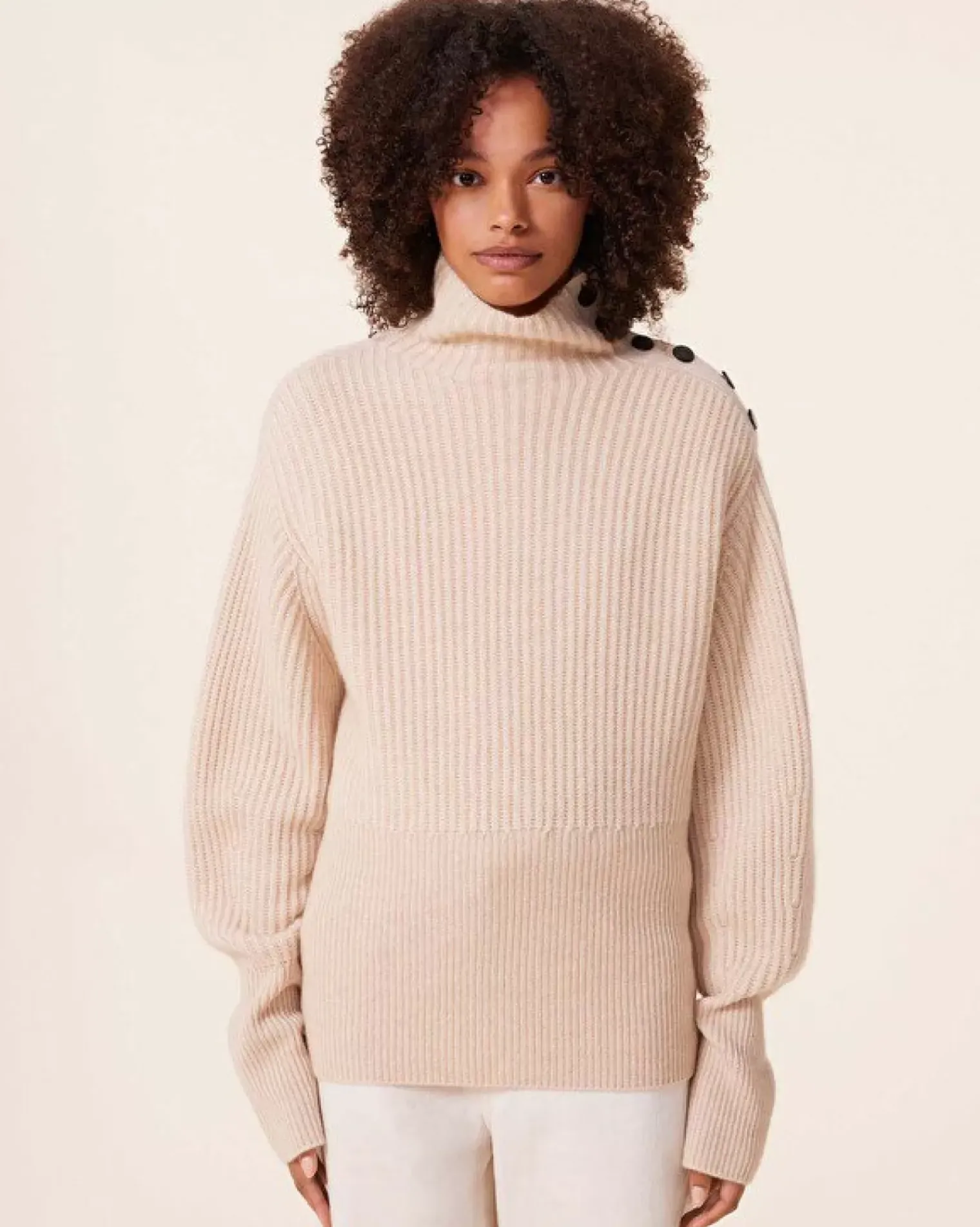 Kujten Sweaters & Sweatshirts>Chimney Neck Cashmere Sweater, 6-Threads Organique