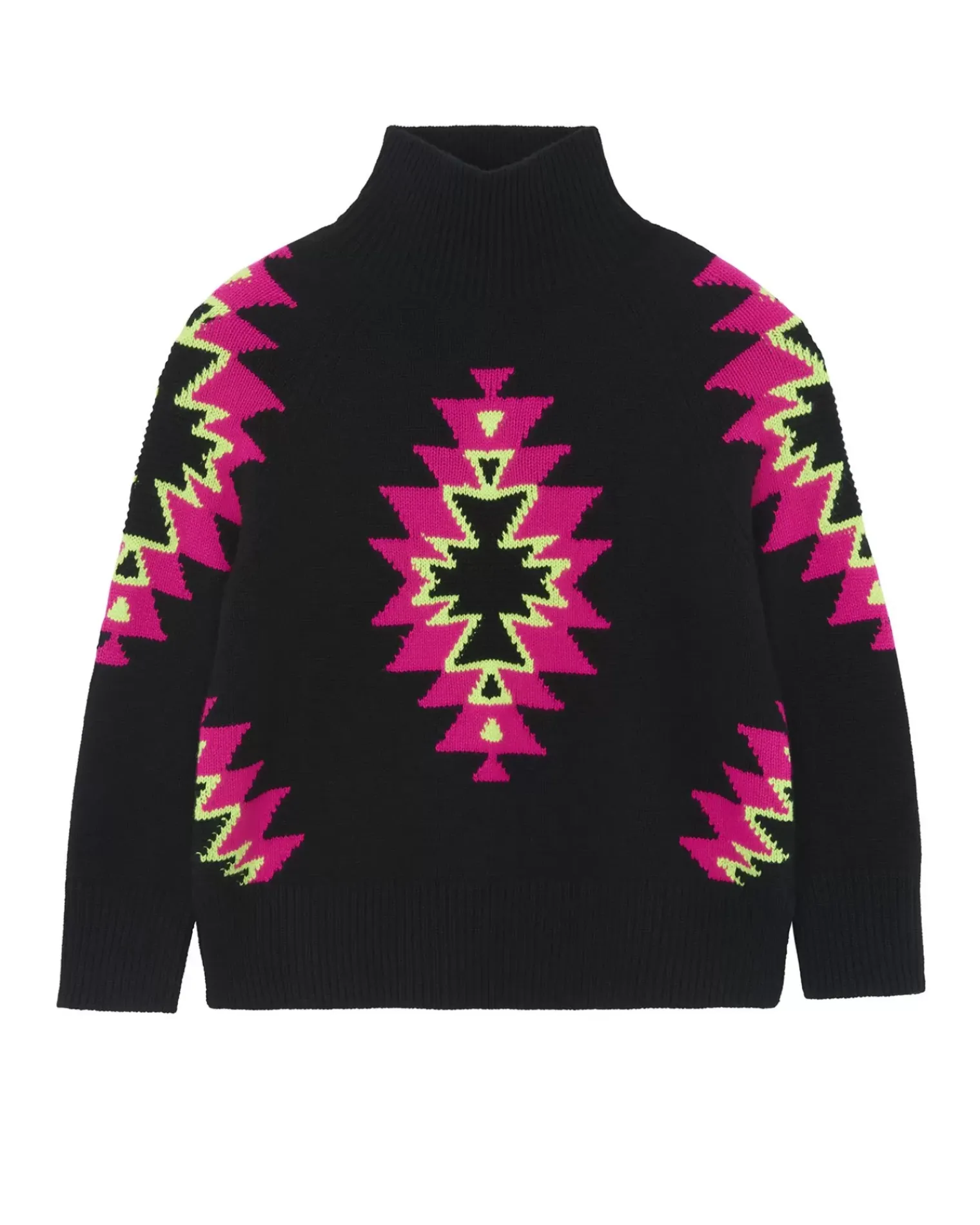 Kujten Sweaters & Sweatshirts>Chimney Neck Oversize Cashmere Sweater, 8-Threads Noir