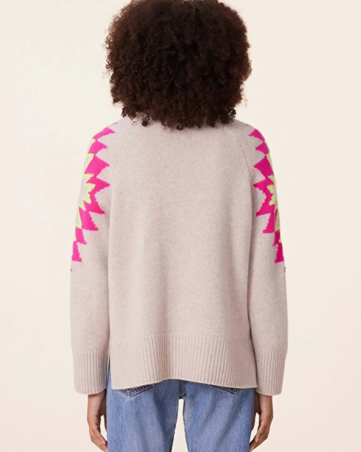 Kujten Sweaters & Sweatshirts>Chimney Neck Oversize Cashmere Sweater, 8-Threads Avoine