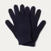 Kujten Gloves & Mittens>Colored Plain Cashmere Gloves, 8-Threads Bleu Marine Fonce