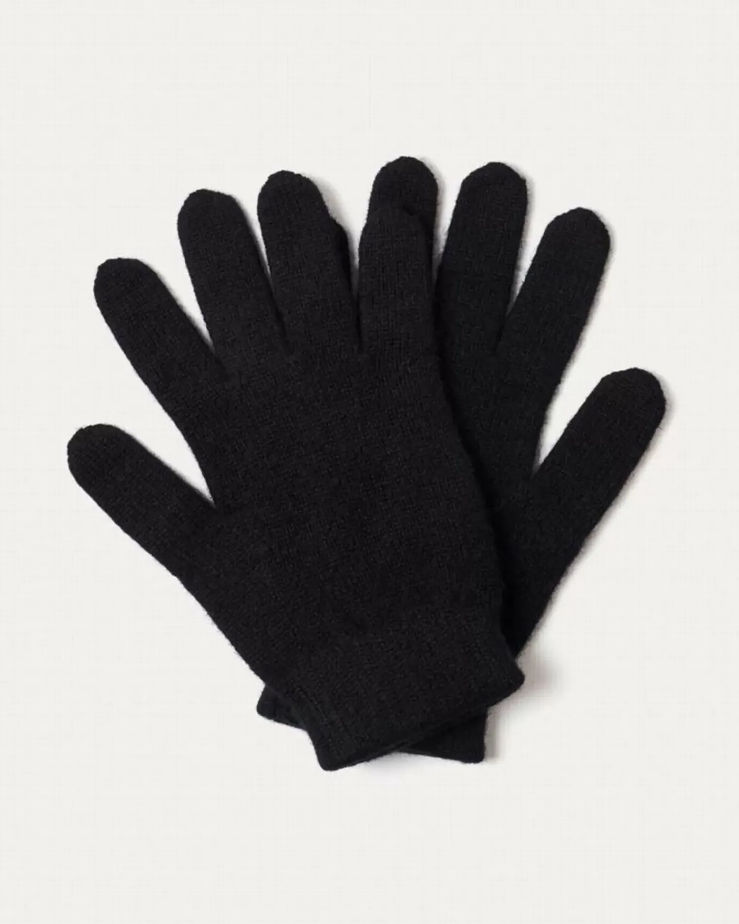 Kujten Gloves & Mittens>Colored Plain Cashmere Gloves, 8-Threads Noir