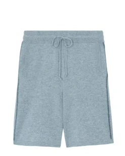 Kujten Joggings & Shorts>Contrasted Stripes Man Cashmere Shorts Gris Chine