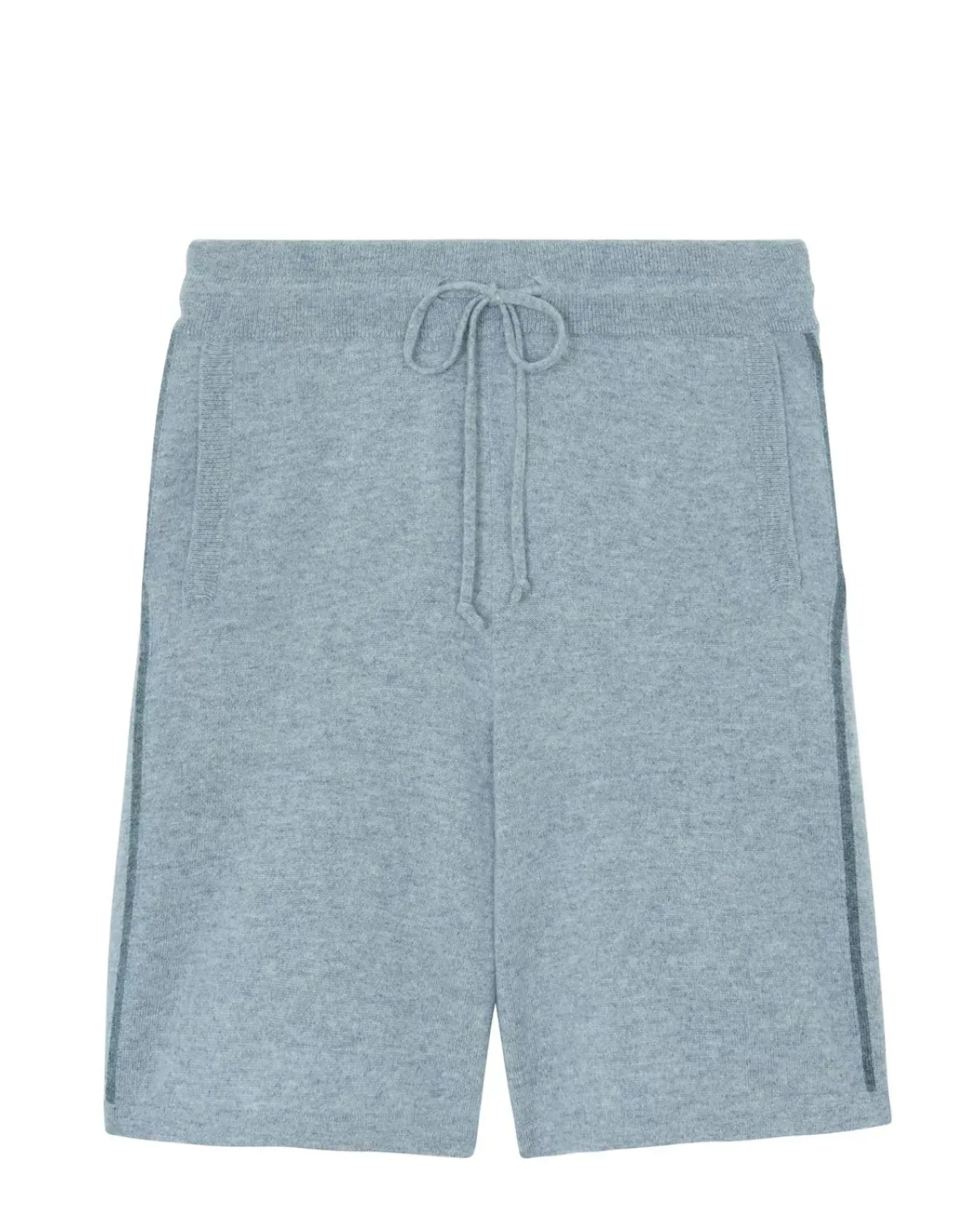 Kujten Joggings & Shorts>Contrasted Stripes Man Cashmere Shorts Gris Chine