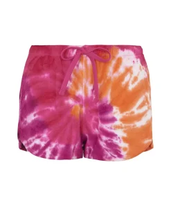 Kujten Pants & Shorts>Cotton Tie & Dye Shorts Rose Neon