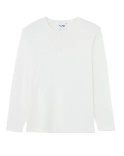 Kujten Sweaters & Sweatshirts>Cotton-Cashmere Henley Neck Thin Sweater Blanc