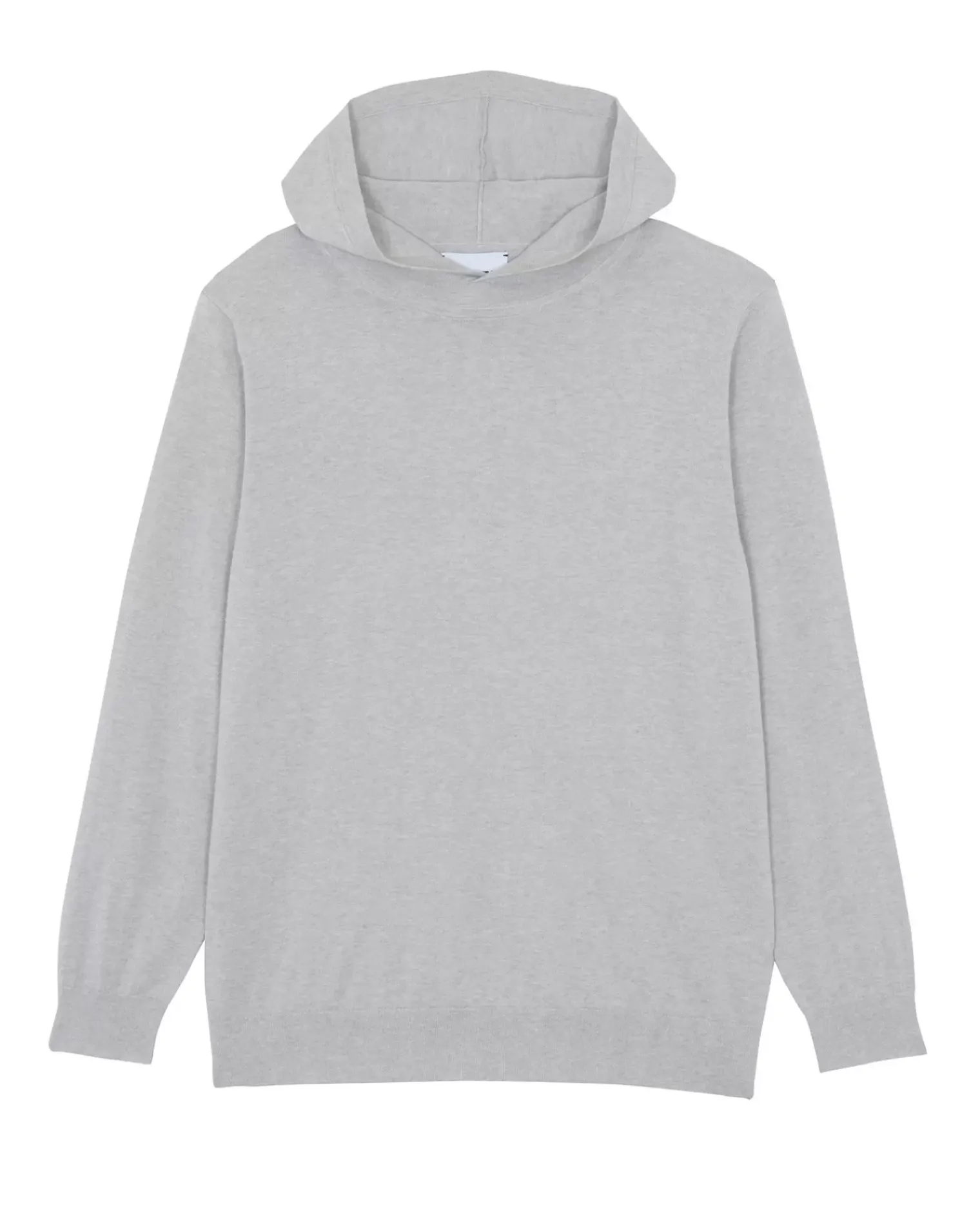Kujten Hoodies>Cotton-Cashmere Hooded Collar Thin Sweater Gris Clair