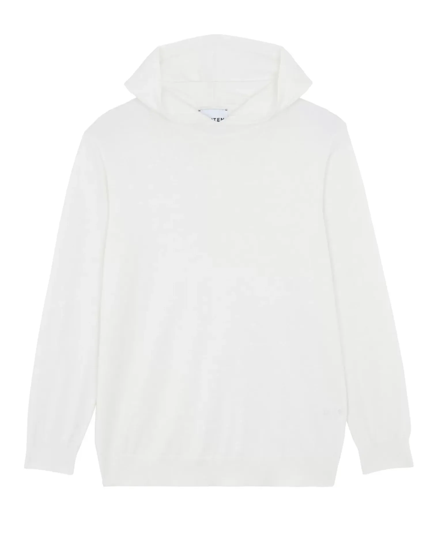 Kujten Hoodies>Cotton-Cashmere Hooded Collar Thin Sweater Blanc