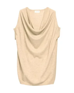 Kujten Sweaters & Sweatshirts>Cowl Neck Sleeveless Sweater Beige Chine