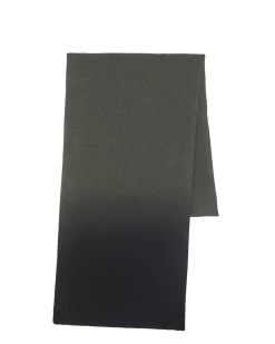 Kujten Scarves & Snoods>Dip Dye Off-Gauge Cashmere Scarf Kaki Fonce