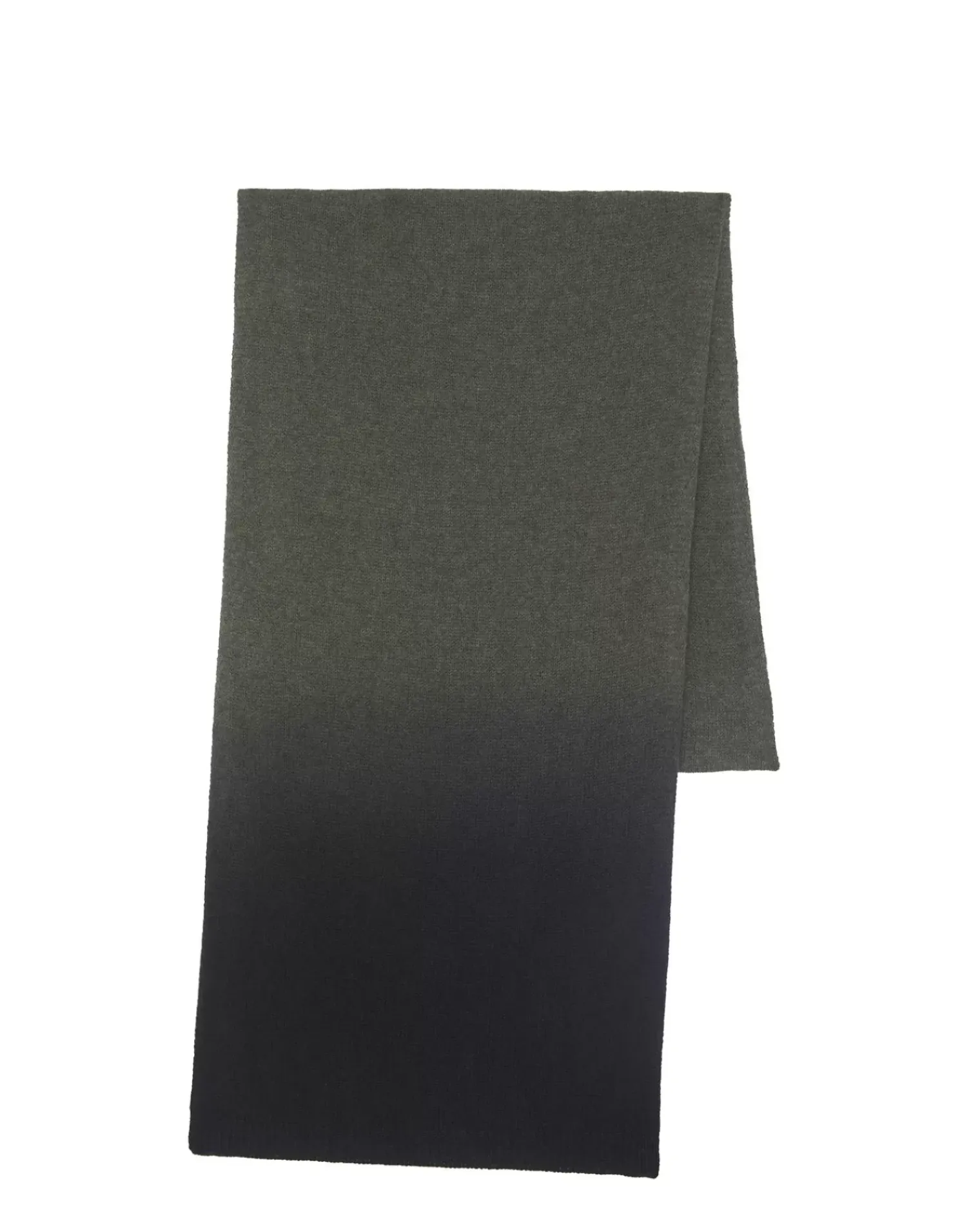 Kujten Scarves & Snoods>Dip Dye Off-Gauge Cashmere Scarf Kaki Fonce