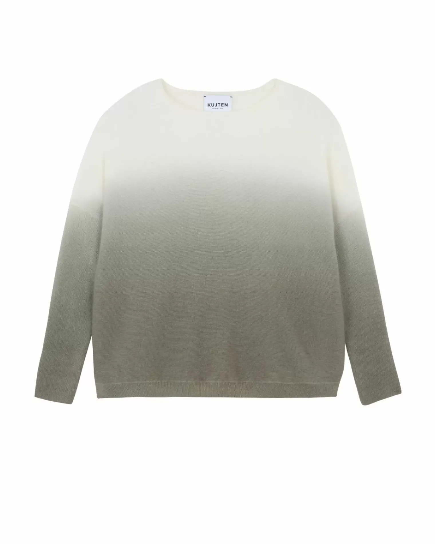 Kujten Sweaters & Sweatshirts>Dip Dye Oversized Cashmere Sweater, 2-Threads Kaki Chine