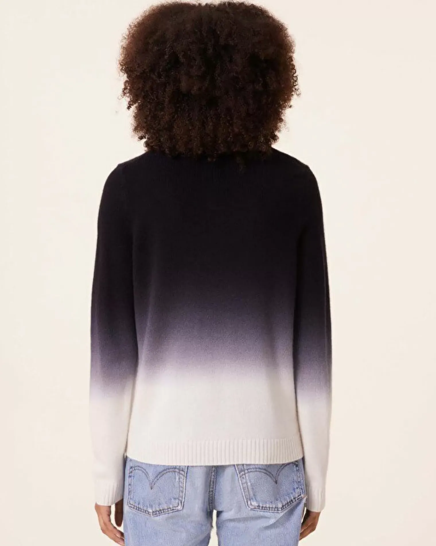Kujten Sweaters & Sweatshirts>Dip Dye Turtleneck Cashmere Sweater, 4-Threads Noir