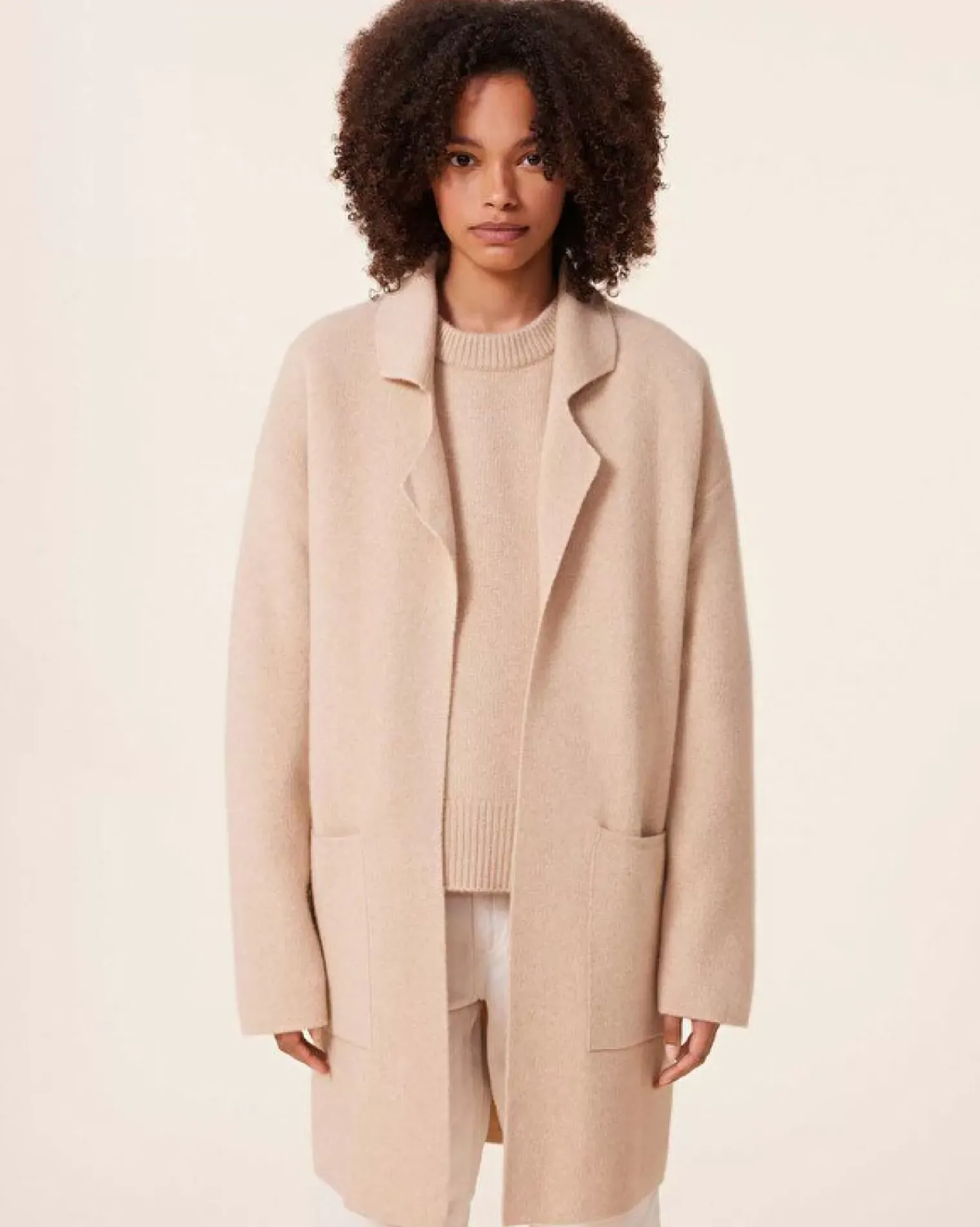 Kujten Coats>Double Sided Long Cashmere Blazer Jacket, 2-Threads Organique