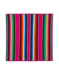 Kujten Scarves & Snoods>Extra Large Striped Cashmere Bandana Rose Magenta